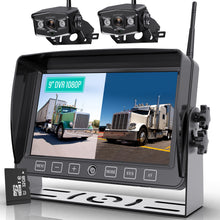 Load image into Gallery viewer, Nuoenx Wireless Backup Camera, 9 Inch HD 1080P Loop Recording Monitor with 2 Rear View Camera System for Cars, Trucks, RV, Trailers, IP69K Waterproof 152° View Camera, Stable Wireless Signal (W902)