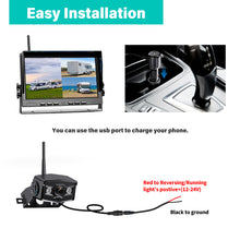 Load image into Gallery viewer, Nuoenx 10" Wireless Backup Camera System for Truck, HD 1080P Digital Back Up Camera System with 10 Inch Quad Split Loop Recording Monitor, IP69K Waterproof Reversing Cameras for RV, Trailer (W103)