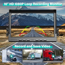 Load image into Gallery viewer, Nuoenx 10" Wireless Backup Camera System, HD 1080P Digital Back Up Camera Systems with 10 Inch Quad Split DVR Monitor for Truck, RV, Trailer (W102)