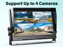 Load image into Gallery viewer, Nuoenx 10" Wireless Backup Camera System for Truck, HD 1080P Digital Back Up Camera System with 10 Inch Quad Split Loop Recording Monitor, IP69K Waterproof Reversing Cameras for RV, Trailer (W103)