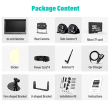 Load image into Gallery viewer, Nuoenx 10" Wireless Backup Camera System for Truck, HD 1080P Digital Back Up Camera System with 10 Inch Quad Split Loop Recording Monitor, IP69K Waterproof Reversing Cameras for RV, Trailer (W103)