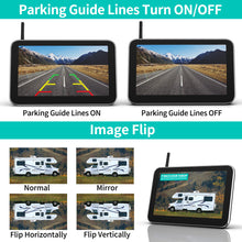 Load image into Gallery viewer, Nuoenx 7-inch Magnetic Solar Wireless Backup Camera System, Rechargeable Battery Reverse Camera with Loop Recording Monitor for RVs, Trucks, Trailers (CX702)