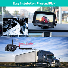 Load image into Gallery viewer, Nuoenx Wireless Backup Camera, 7 Inch Monitor Rear View Camera System for RV, Trailers, Trucks, 5th Wheels, Support 2 Cameras, IP69 Waterproof 18 LED IR Night Vision 152Β° View Camera, DIY Guide Lines (W71)