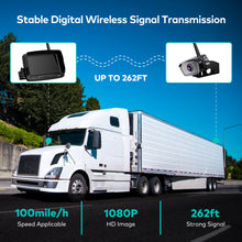 Load image into Gallery viewer, Nuoenx Wireless Backup Camera, 7 Inch Monitor Rear View Camera System for RV, Trailers, Trucks, 5th Wheels, Support 2 Cameras, IP69 Waterproof 18 LED IR Night Vision 152Β° View Camera, DIY Guide Lines (W71)