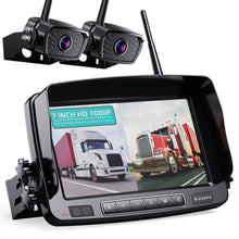 Load image into Gallery viewer, Nuoenx Wireless Backup Camera, HD 1080P 2 Digital Rear View Back Up Camera Systems 7 Inch Monitor for Truck, RV, Semi-Trailer, 2 Mounting Brackets, Easy Installation (W702)
