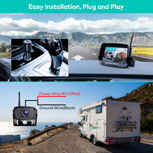 Load image into Gallery viewer, Nuoenx Wireless Backup Camera, HD 1080P 2 Digital Rear View Back Up Camera Systems 7 Inch Monitor for Truck, RV, Semi-Trailer, 2 Mounting Brackets, Easy Installation (W702)
