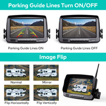 Load image into Gallery viewer, Nuoenx Wireless Backup Camera, HD 1080P 2 Digital Rear View Back Up Camera Systems 7 Inch Monitor for Truck, RV, Semi-Trailer, 2 Mounting Brackets, Easy Installation (W702)
