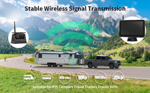 Load image into Gallery viewer, Nuoenx 7-inch Magnetic Solar Wireless Backup Camera System, Rechargeable Battery Reverse Camera with Loop Recording Monitor for RVs, Trucks, Trailers (CX702)
