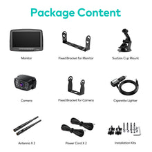Load image into Gallery viewer, Nuoenx Wireless Backup Camera, 7 Inch Monitor Rear View Camera System for RV, Trailers, Trucks, 5th Wheels, Support 2 Cameras, IP69 Waterproof 18 LED IR Night Vision 152° View Camera, DIY Guide Lines (W71)

